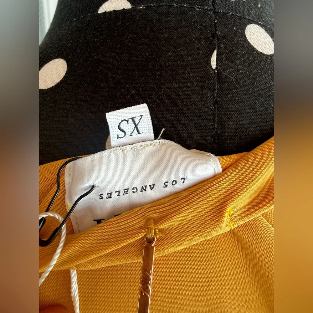 MISA LA Mustard Yellow Twist Front Long Sleeve Mini Dress XS - Picture 5 of 8